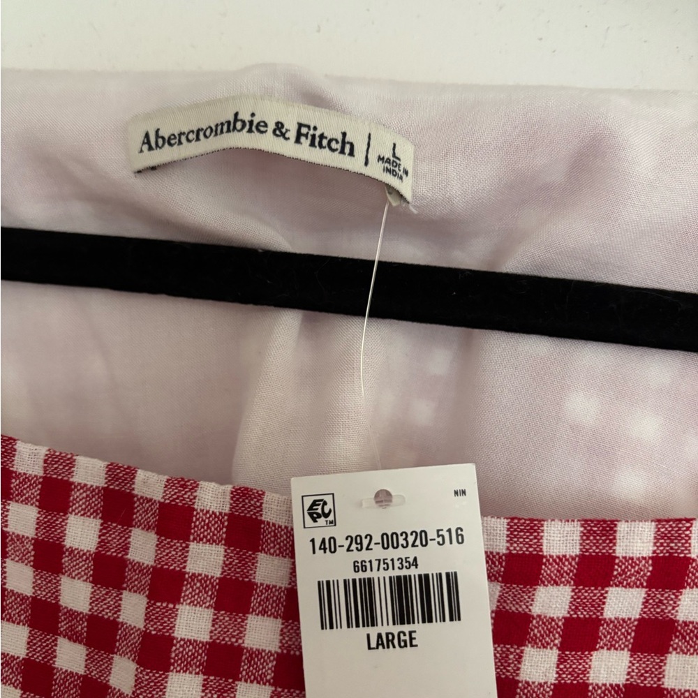 Abercrombie & Fitch Red and White Plaid Shirt